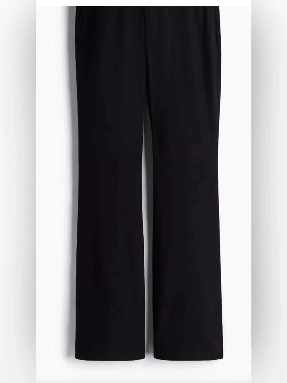 H& M LINEN-BLEND DRESS PANTS Black Wide-Leg Size 4